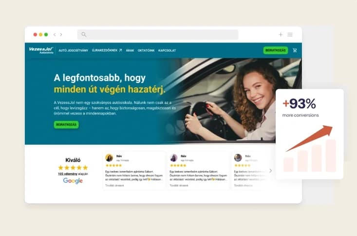 VezessJol driving-school website