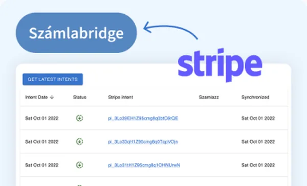 A SzámlaBridge felülete: Stripe-számlázás automatizáció
