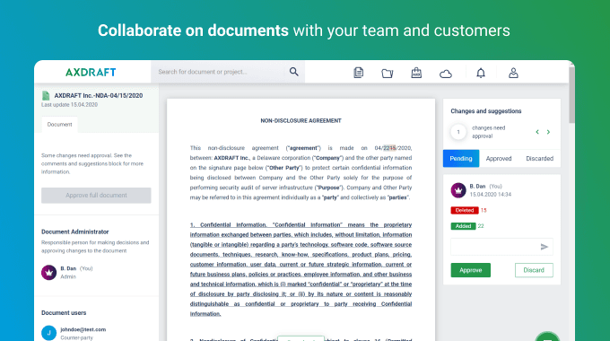 Axdraft legal document editor