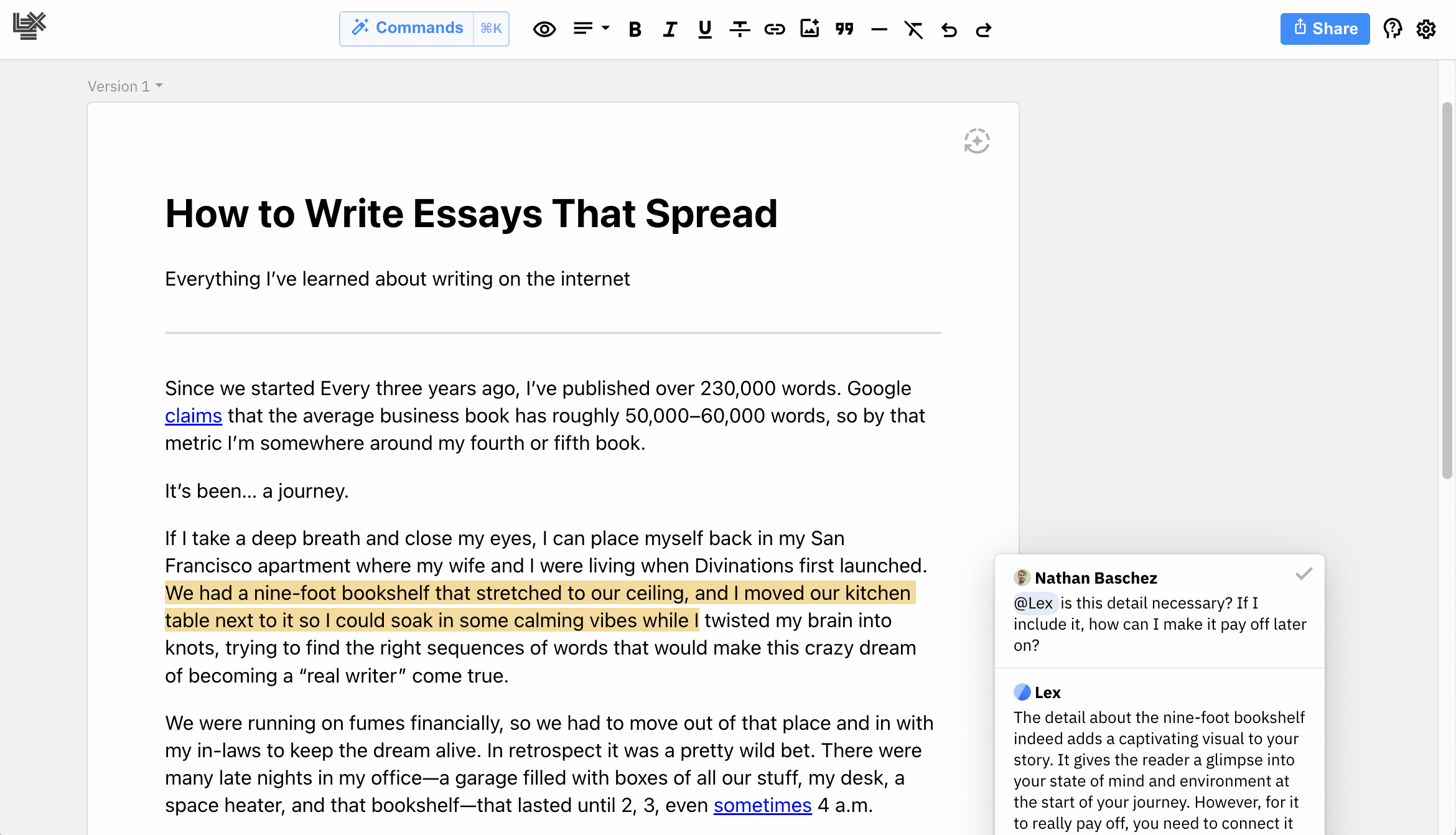 Lex collaborative text editor