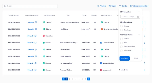 The new multi-criteria filter panel