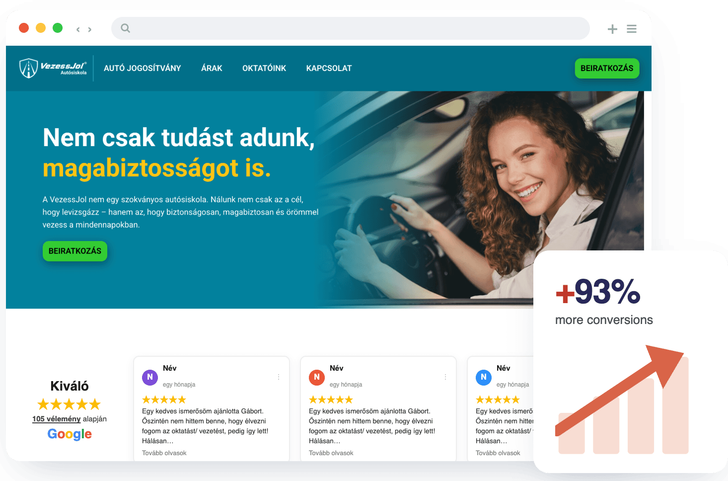 Az újratervezett VezessJól weboldal